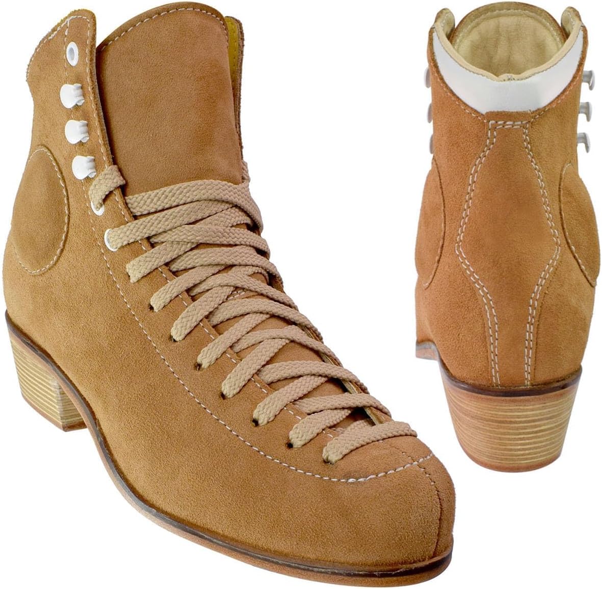 Wifa Roller Skate Boots, Street Suede, Breathable Leather, from Europe, Flexible at Upper Shaft End, Optimum for Dance, Trail Skating, Roller Figure and Park Skating | Neutral Colors