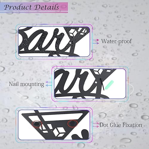 Miniatura 4 de Letrero de barra de metal negro moderno para decoración de bar del hogar, arte de pared de metal para cocina, letrero divertido con letras de barra