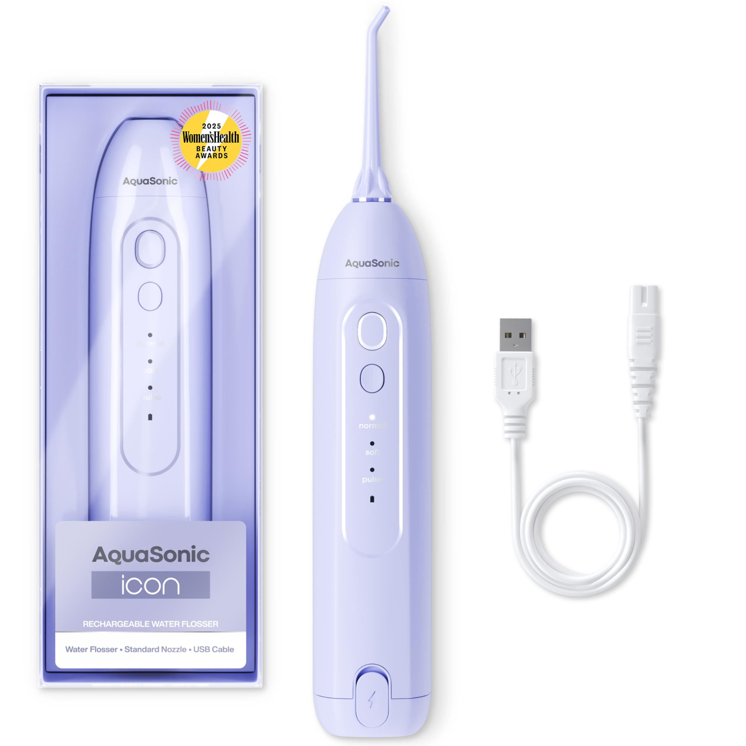 Aquasonic Icon Water Flosser For Teeth Cordless Rechargeable Oral