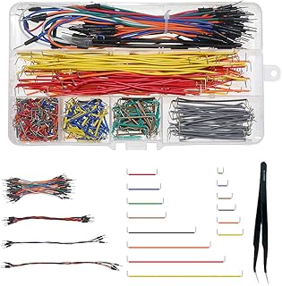 WayinTop Jumper Wire Kit, Preformed Breadboard Jumper Wire 14 Lengths Assorted + Solderless Flexible Breadboard Jumper Wires Male to Male + Tweezer for Breadboard Prototyping