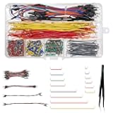 WayinTop Jumper Wire Kit, Preformed Breadboard Jumper Wire 14 Lengths Assorted + Solderless Flexible Breadboard Jumper Wires Male to Male + Tweezer for Breadboard Prototyping