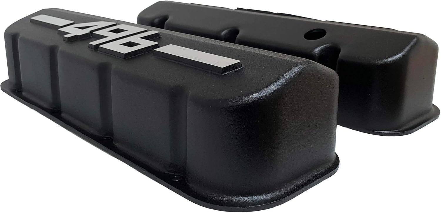 Big Block Chevy Racing 496 Valve Covers (Raised Logo) Black