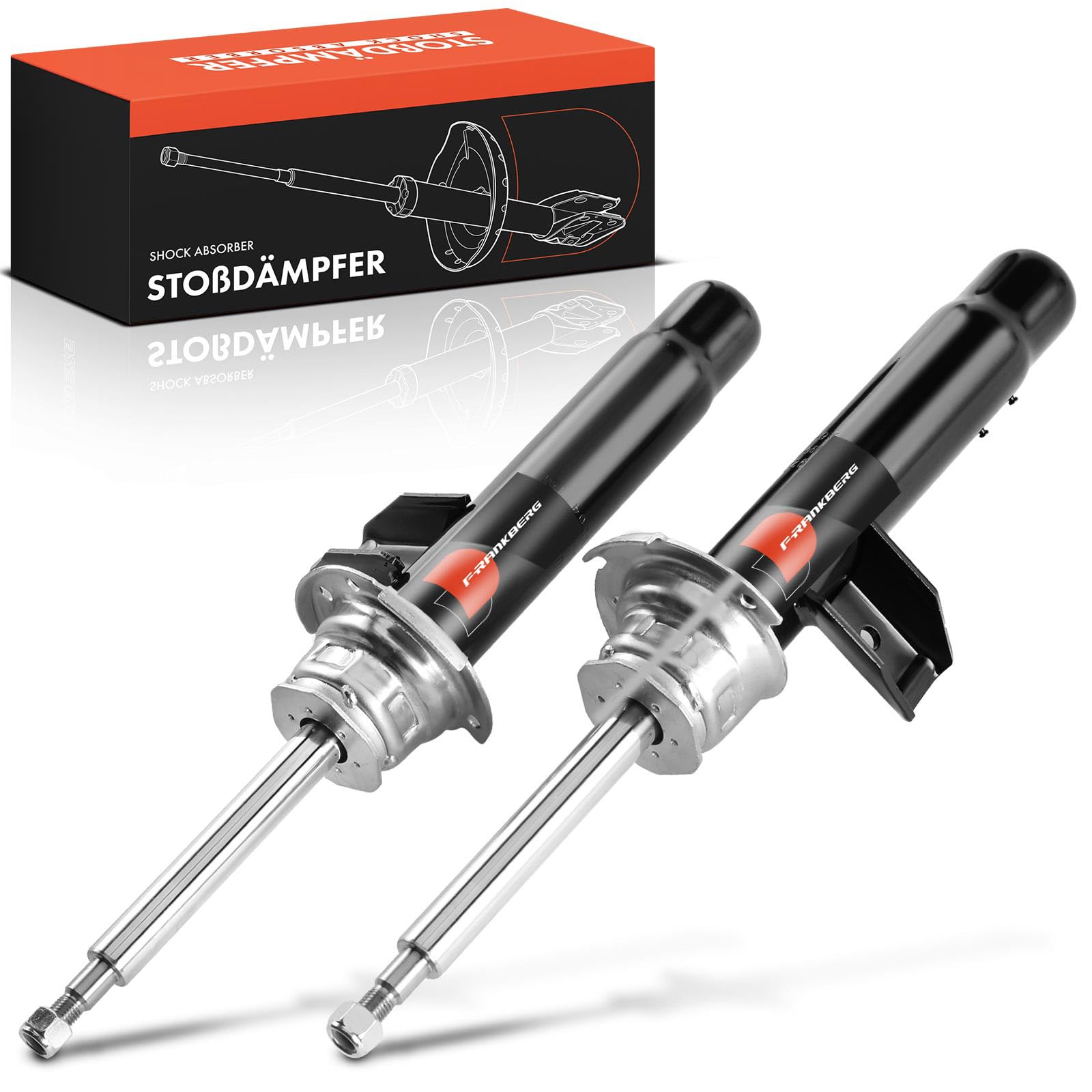 Frankberg 2 amortiguadores delanteros de 464 mm a presión de gas | Compatible con: Serie 3 Coupé E92, Serie 3 Touring E91, Serie 3 E90