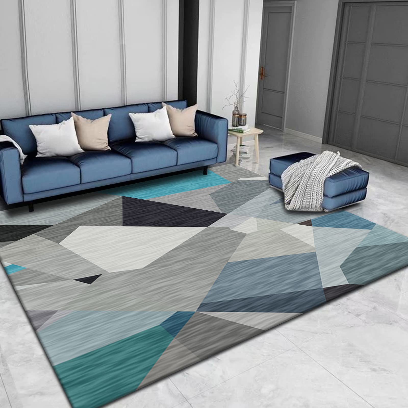 Tapis chambre et salon douillet à motif géométrique moderne