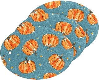 Abstract Autumn Pumpkins Scrub Sponges Kitchen Watercolor Dish Sponges for Washing Dishes Non Scratch Reusable Compressed Cellulose Sponges Hanging for Household Cleaning 3 Pack