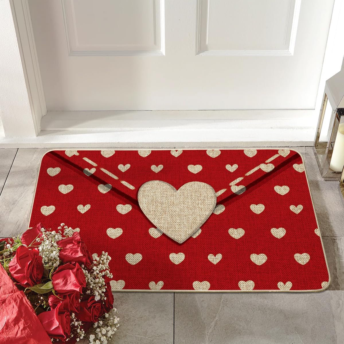 Artoid Mode Envelope Valentines Day Doormat, Home Decor Low-Profile Switch Rug Door Mat for Indoor Outdoor 17x29 Inch