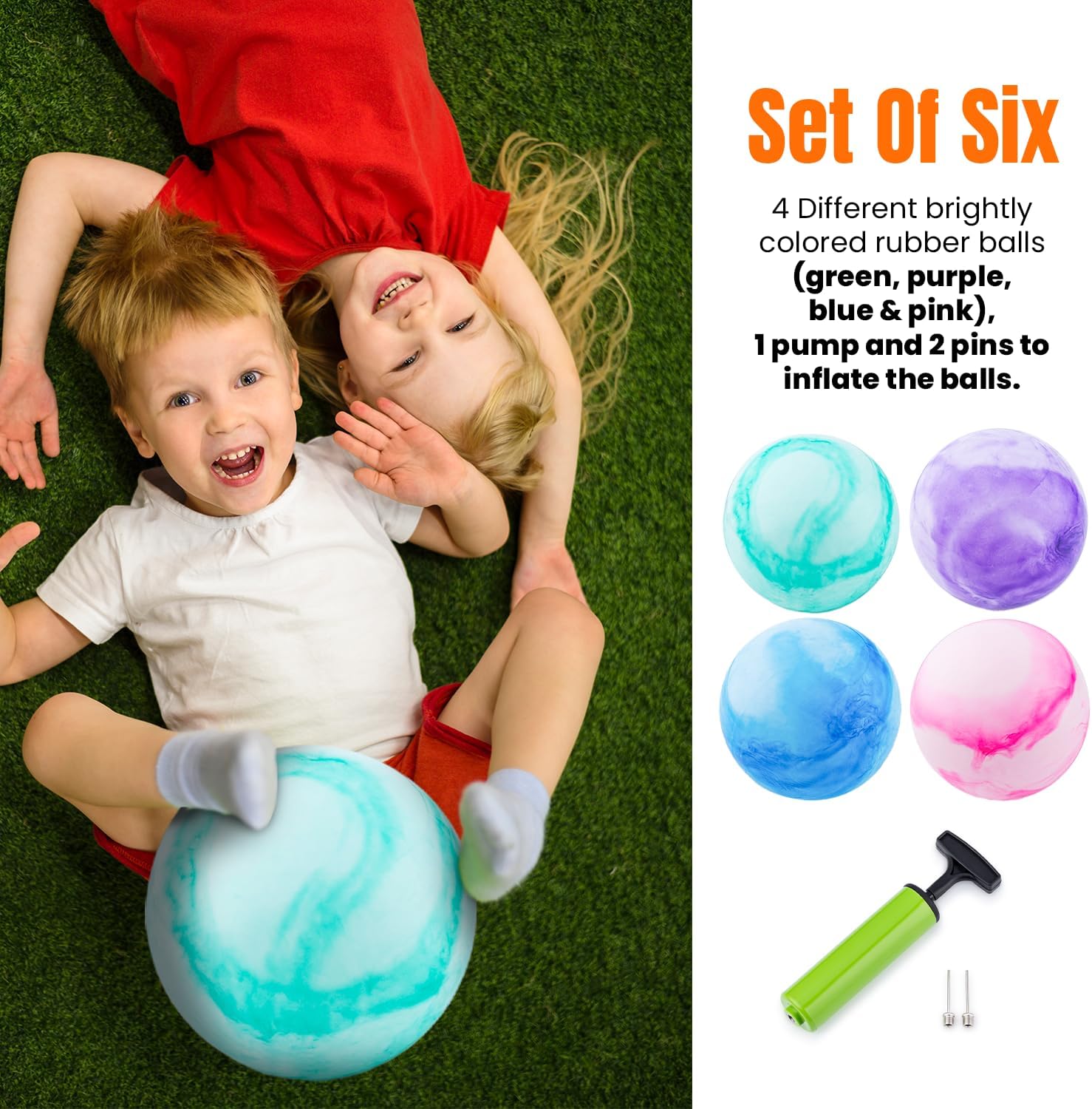 Marbleized Bouncy Ball Set with Pump Inflatable Liberia Ubuy