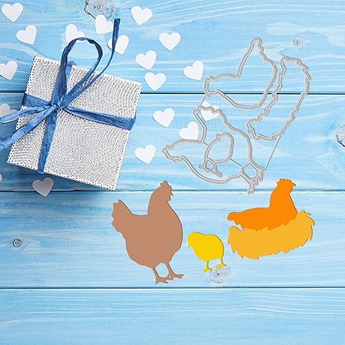 Miniatura 7 de GLOBLELAND Troqueles de corte de pollos divertidos animales de granja, troqueles de gallo para hacer tarjetas, álbumes de recortes, papel de