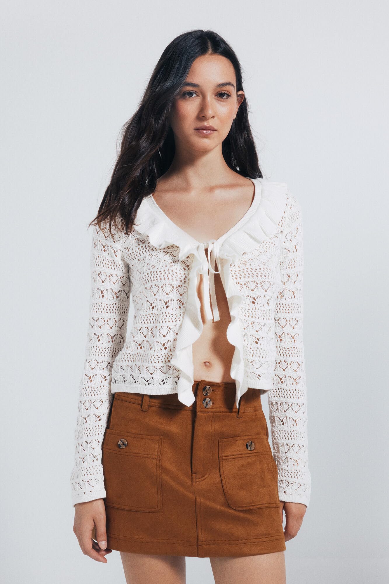 Springfield Nueva Camisa De Estructura con Bordado De Árboles, Blanco, S