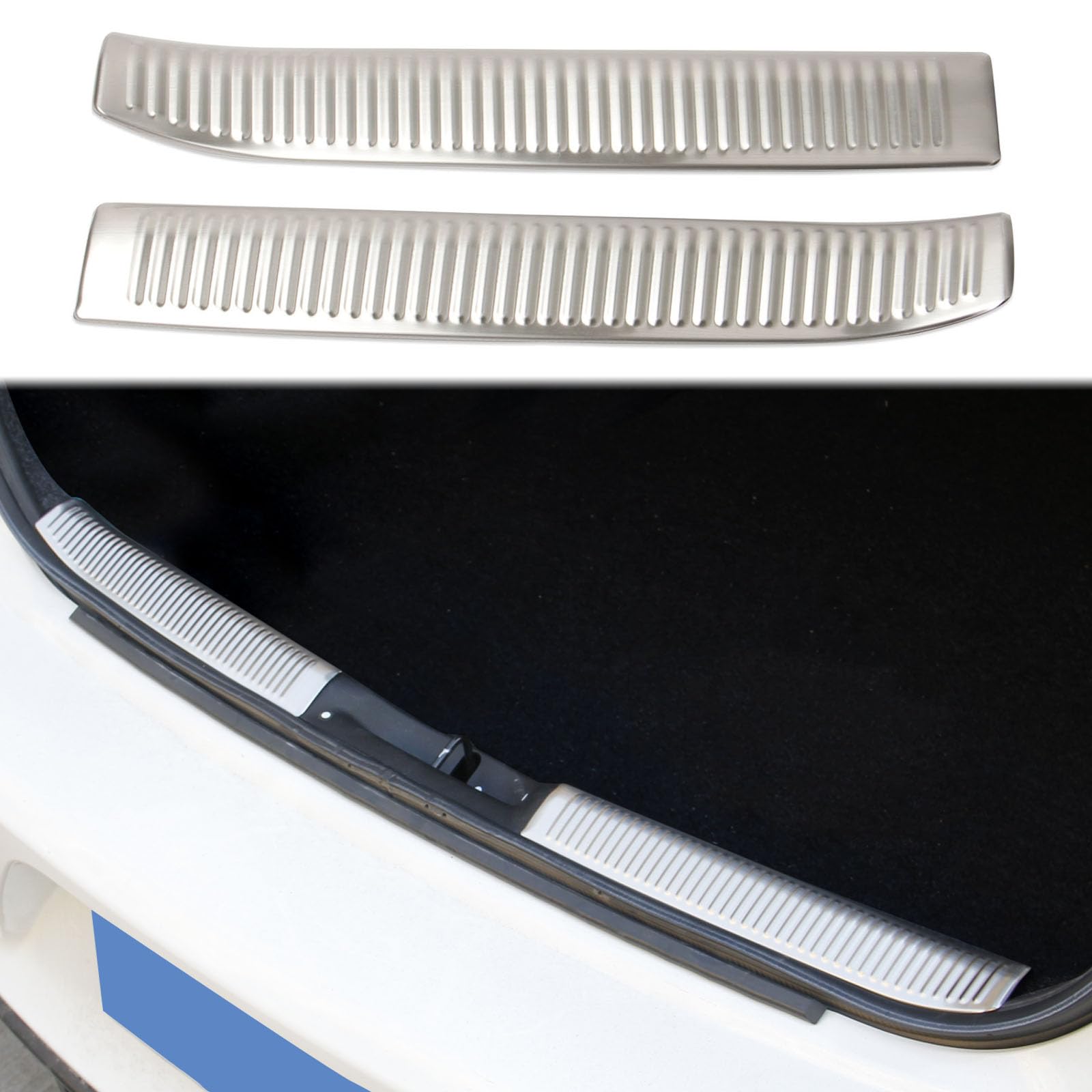 crosselec Stainless Steel Rear Bumper Trunk Inner Sill Protector Guard for Dodge Charger 2015-2023 (Silver)