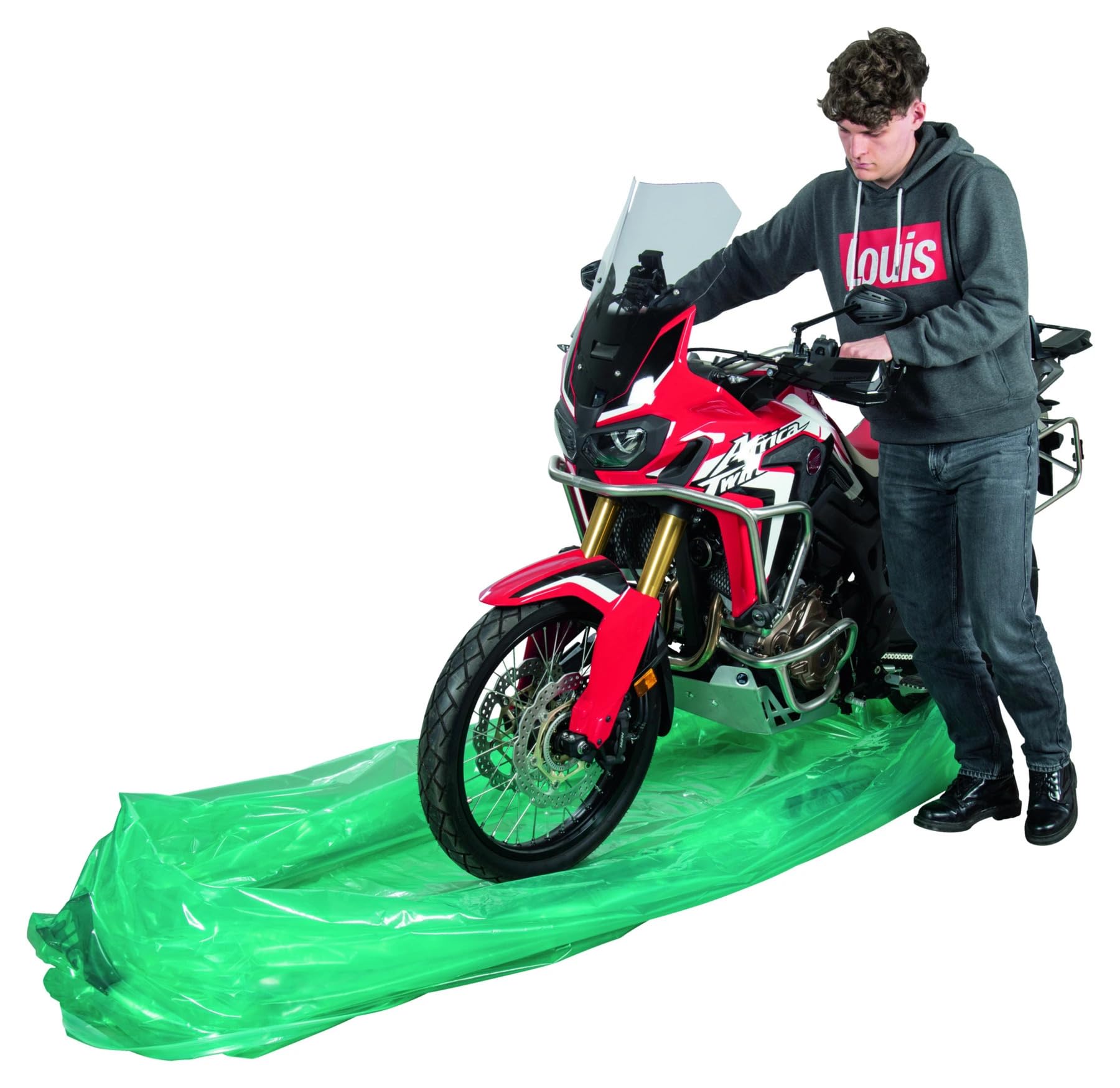TELO COPRI MOTO RIPARA IMPERMEABILE ANTI GHIACCIO GARAGE PIEGHEVOLE PROTEZIONE CORROSIONE MISURA S-L Lunghezza: 280 cm, altezza: 200 cm