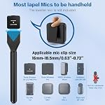 ZealSound Mic Poignée pour DJI Mic Mini/2/3, RODE sans fil GO 2/3, Hollyland Lark M1/C1, BOYA Mini & Plus, Support de micros sans fil Lavalier pour les entrevues, Vlogging, YouTube, TikTok, Rapports