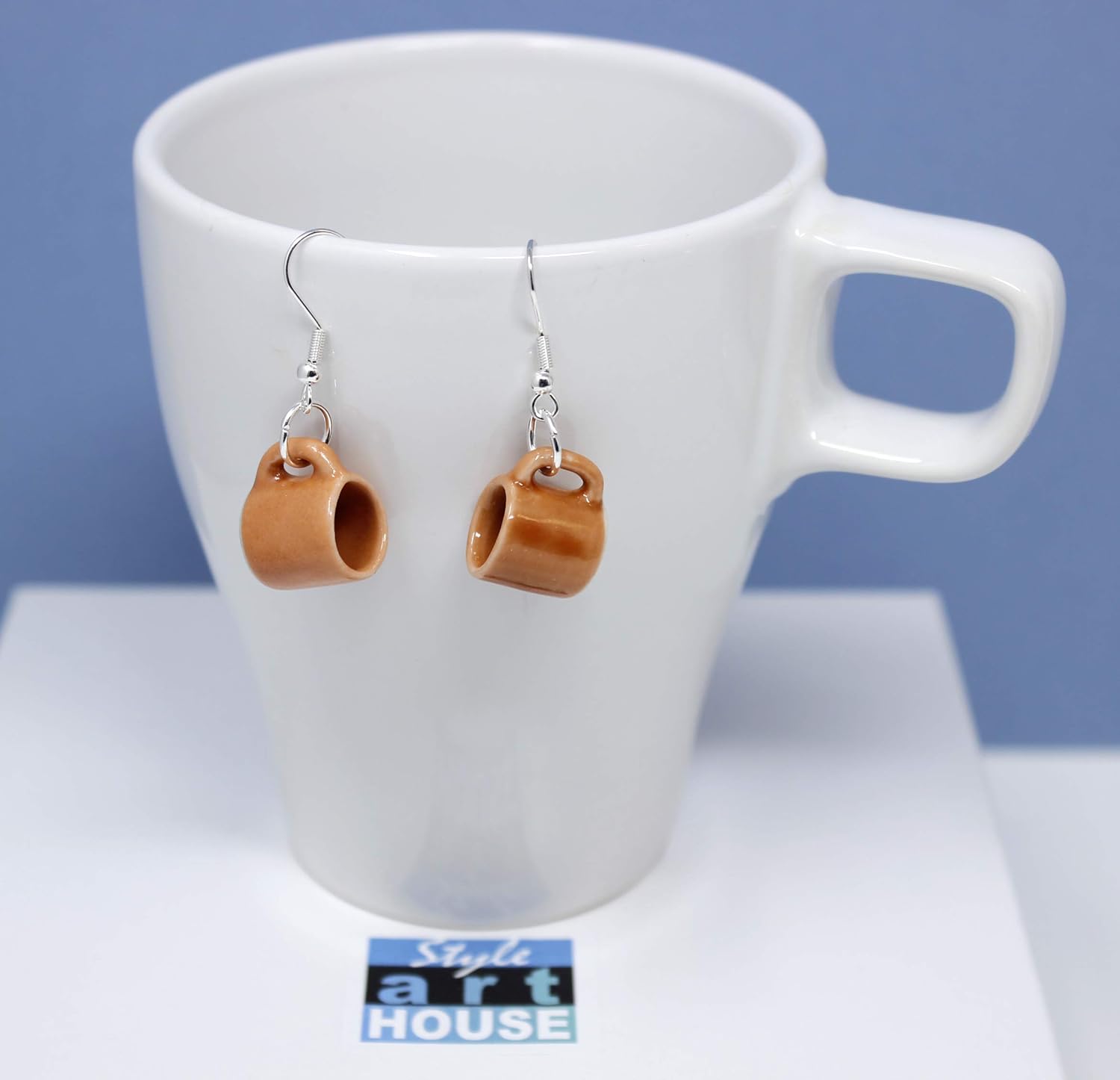 "Morning Coffee" Tiny Porcelain Tea Cup Earrings
