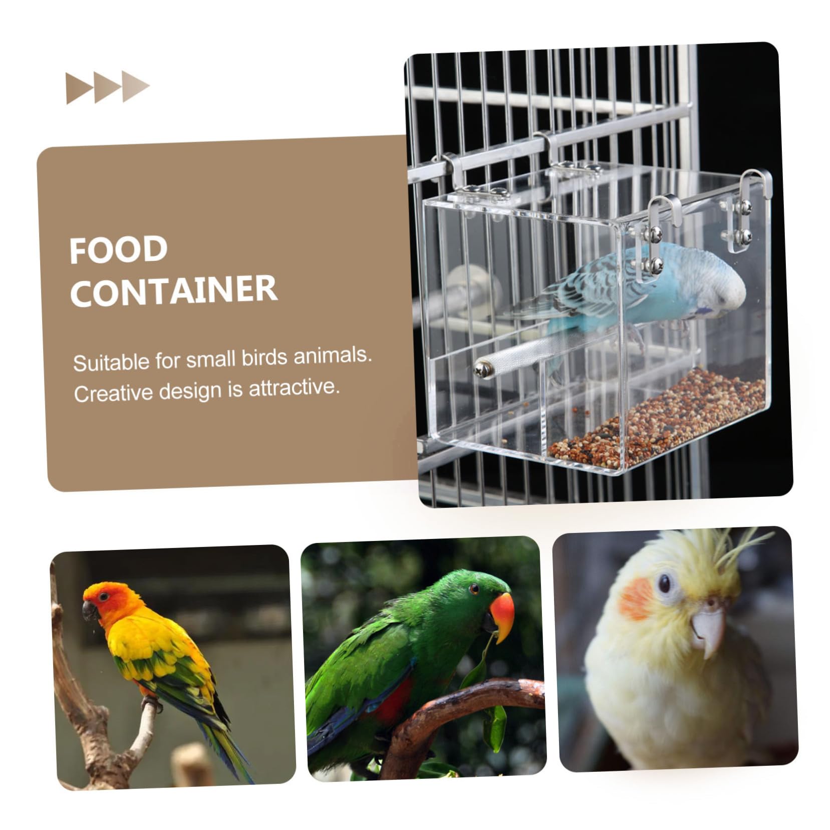 ifundom Mangiatoia Automatica Per Pappagalli Ciotola Per Uccelli Acqua Potabile Plastica Per Animali Domestici Facile Installazione Gabbia Comoda Ciotola Alimentazione Pulizia Facile Desig