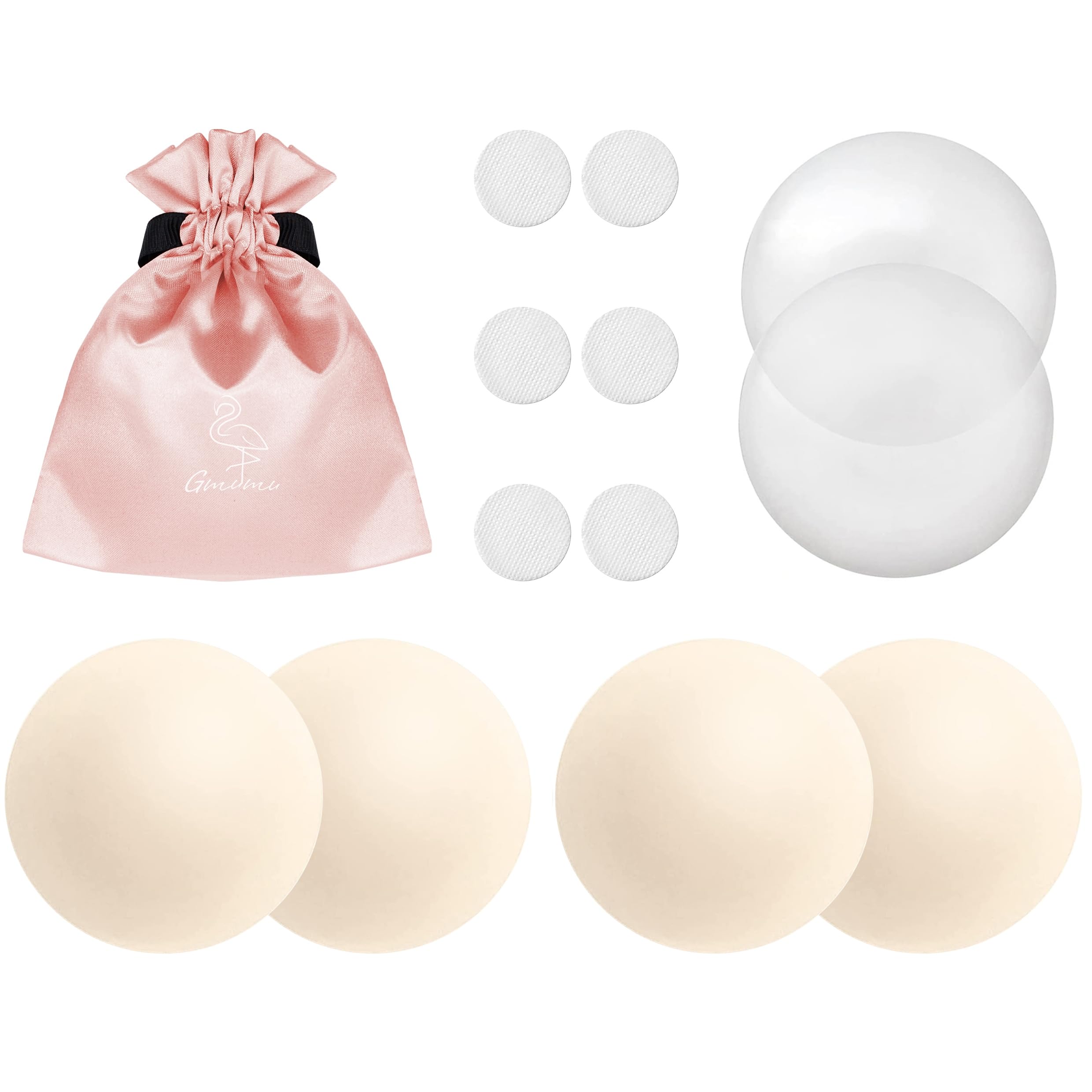 Gmumu® Ultra cienkie damskie nakładki na sutki, wielokrotnego użytku, samoprzylepne, z silikonu, 8 cm, biały, 8cm