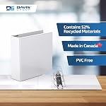 EasyView Premium Angled D-Ring 3-Inch Binders with Clear-View Covers, Customizable 3-Ring Binders for School, Office, or Home, Pack of 6, White