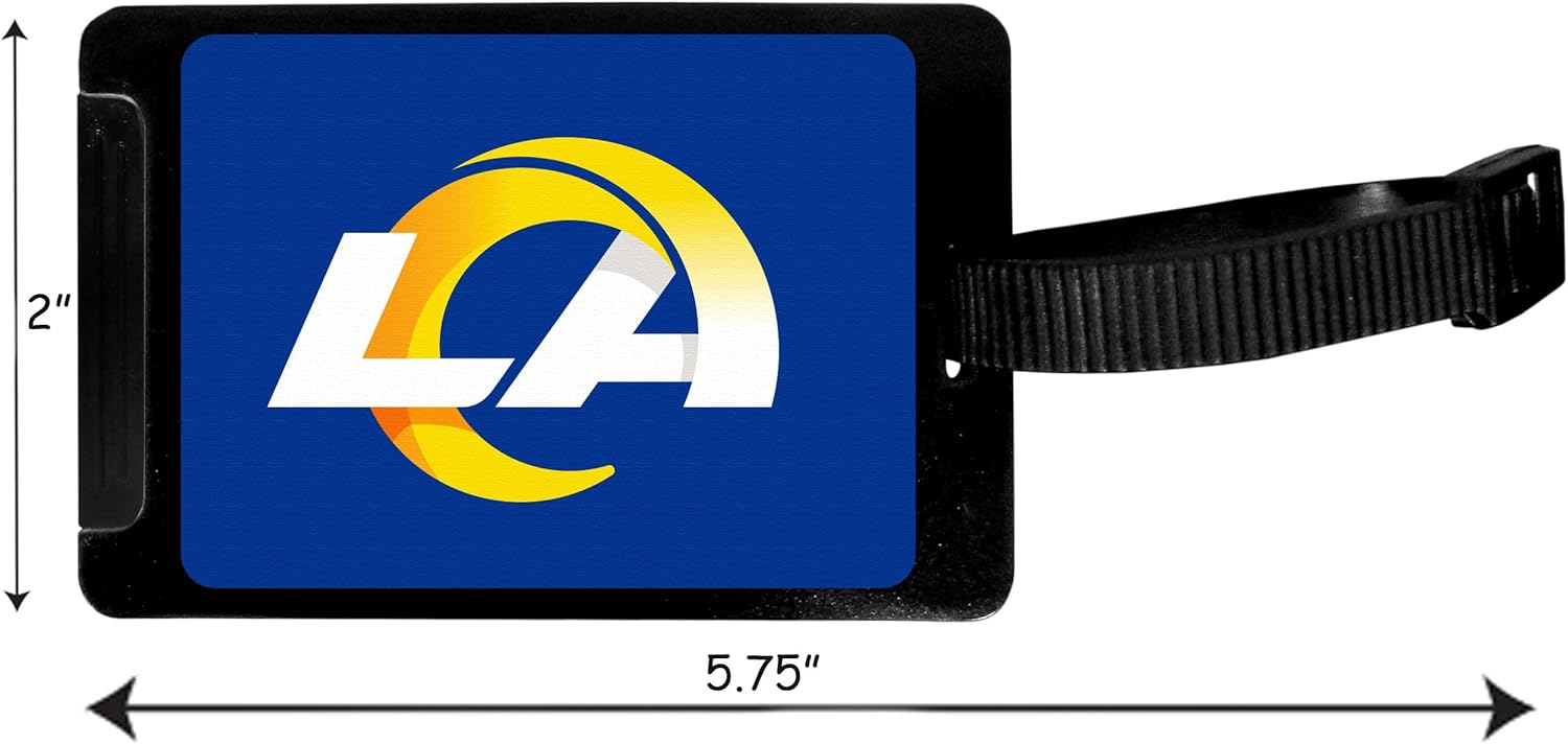 Siskiyou Sports NFL Los Angeles Rams Luggage Tag , Black, 3.25"