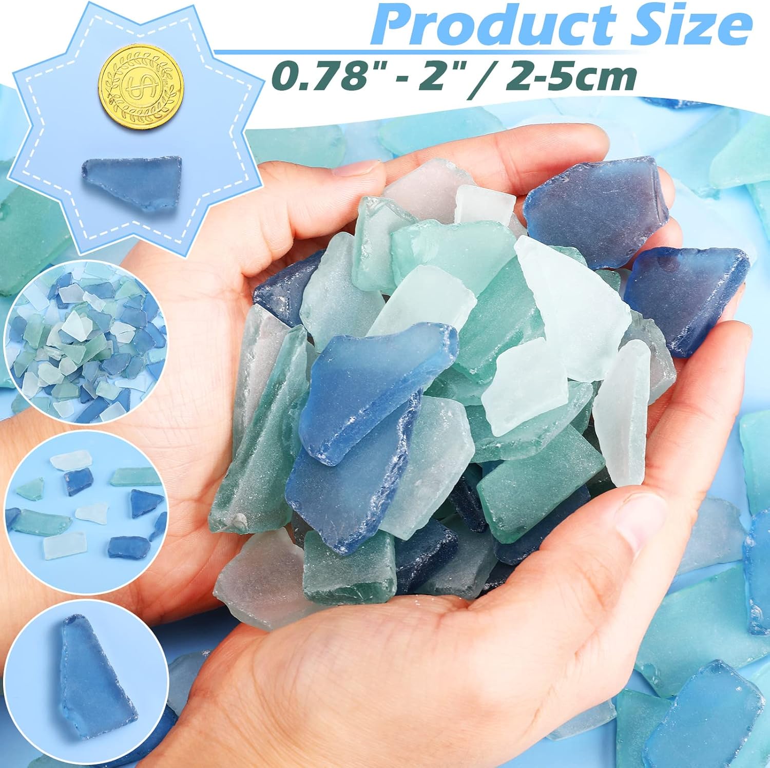 Jetec 36 oz Sea Glass for Crafts Pieces Seaglass Decor Flat Frosted Sea Glass Ornaments Vase Filler Crushed for Beach Wedding Party Decor Home Aquarium DIY Craft Supplies(Blue, White, Green)