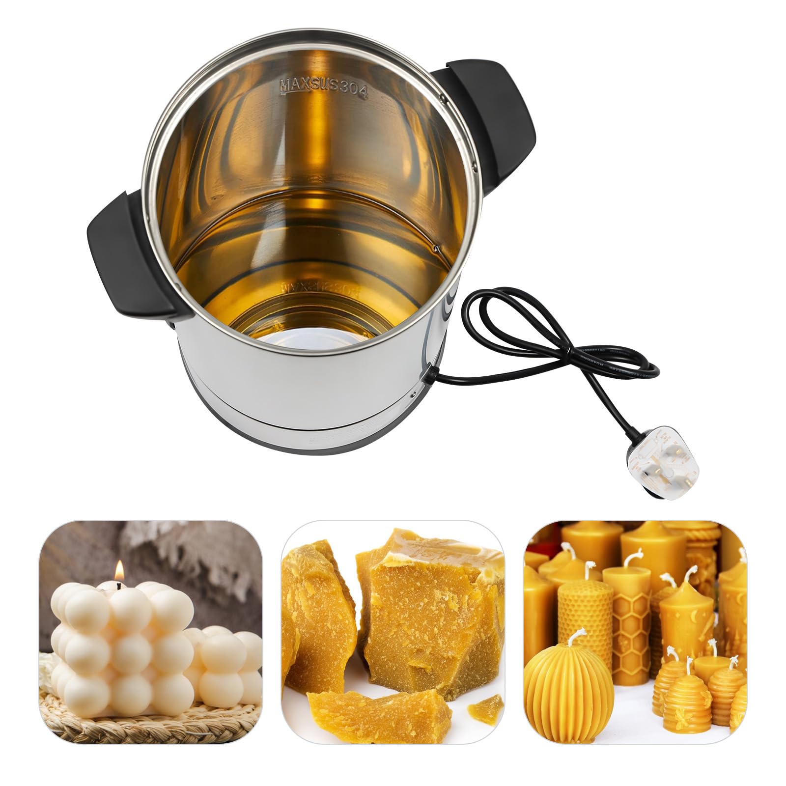 Alnemy Cera fusore per candela fare candela,10.5 Qts, Cera Fusione Pot, Grande Macchina Commerciale Candela Maker Machine,Vaso di fusione candela in acciaio inox per affari