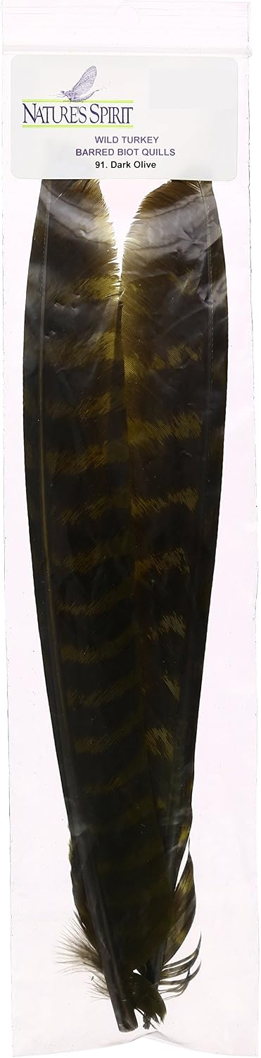 TIEMCO NAT.SP Wild Turkey Bird B quill # 91DK Olive