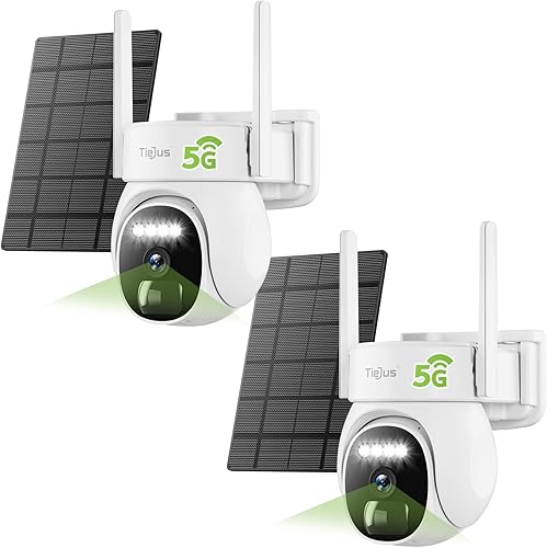 Cámaras de seguridad 2.4G/5G inalámbricas para exteriores, cámara solar 2K para seguridad del hogar, visión nocturna a color de 360°, PTZ de 3MP,