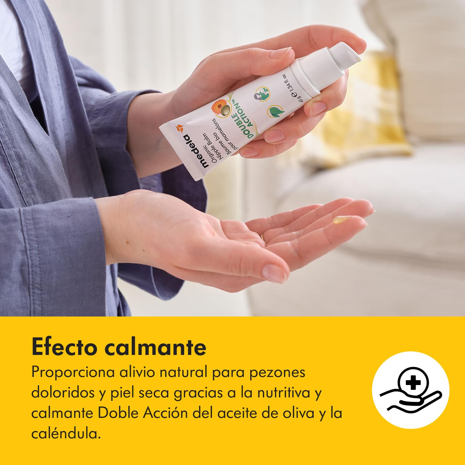 Medela crema orgánica para pezones, alivio y humectación para madres lactantes, hecha con ingredientes naturales y seguros, alivio rápido para pezones doloridos, apta para el postparto, 40 g