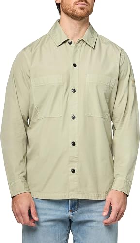 BOSS, Garment Dyed Twill Overshirt, Moss Green, XL