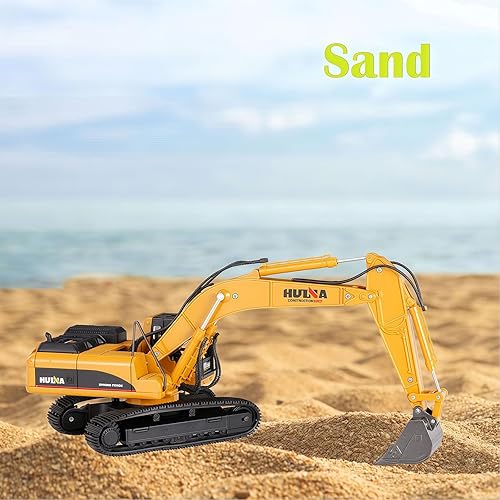 Miniatura 4 de Qcar Excavadora de vehículos de construcción Juguetes Excavadora hidráulica de aleación resistente, escala 1:50 Diecast Site Digger camión de