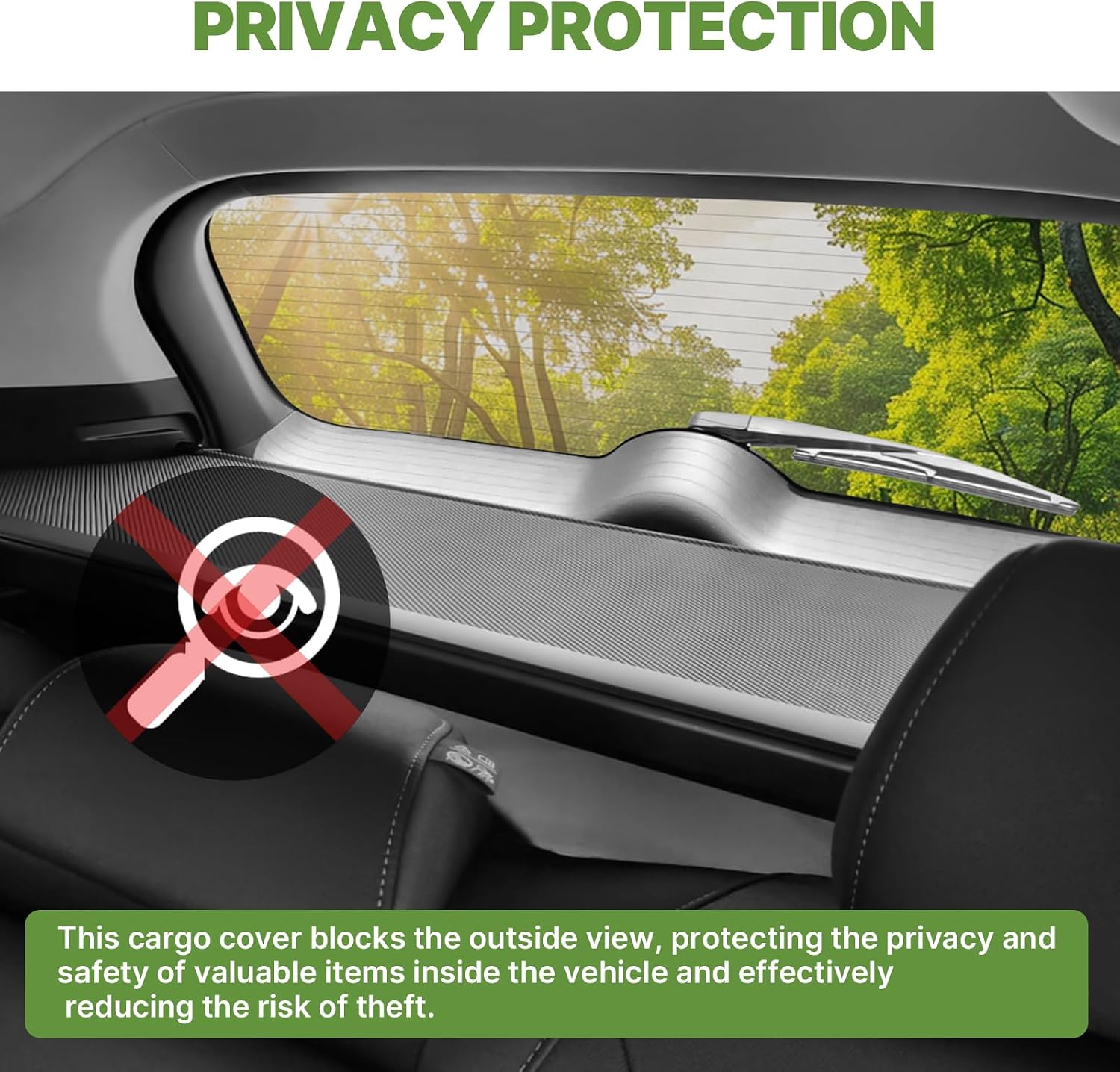 Powerty Retractable Cargo Cover for 2006 2007 2008 2009 2010 2011 2012 Toyota RAV4, Canvas Texture Trunk Cover Privacy Screen Rear Security Shade for RAV4 Accessories (with Extented Cover)