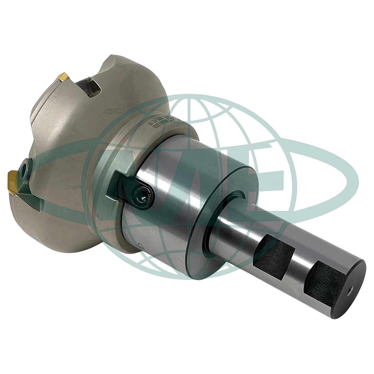 CME 3" 45° Indexable Face Mill w/ 1" Weldon Shank Arbor, SEAN42 Inserts Included, 5 Flutes