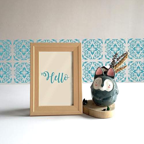 Miniatura 7 de 4 plantillas de pared reutilizables de 8 x 8 pulgadas para pintar paredes, azulejos, madera, plantillas de dibujo de arte bohemio, plantillas de