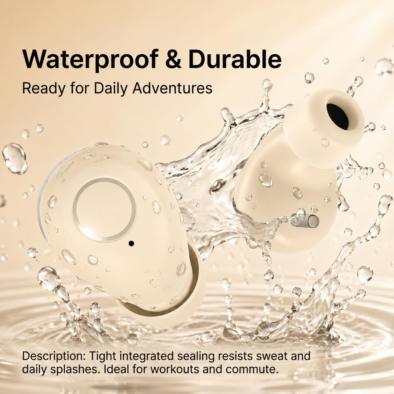 Smallest Invisible Earbuds Wireless Bluetooth, Low Profile Micro Tiny Discreet Hidden Earbuds for Work,Mini Small Headphones, Invisible Sleep Wireless Earphone for Small Earbuds (Khaki)