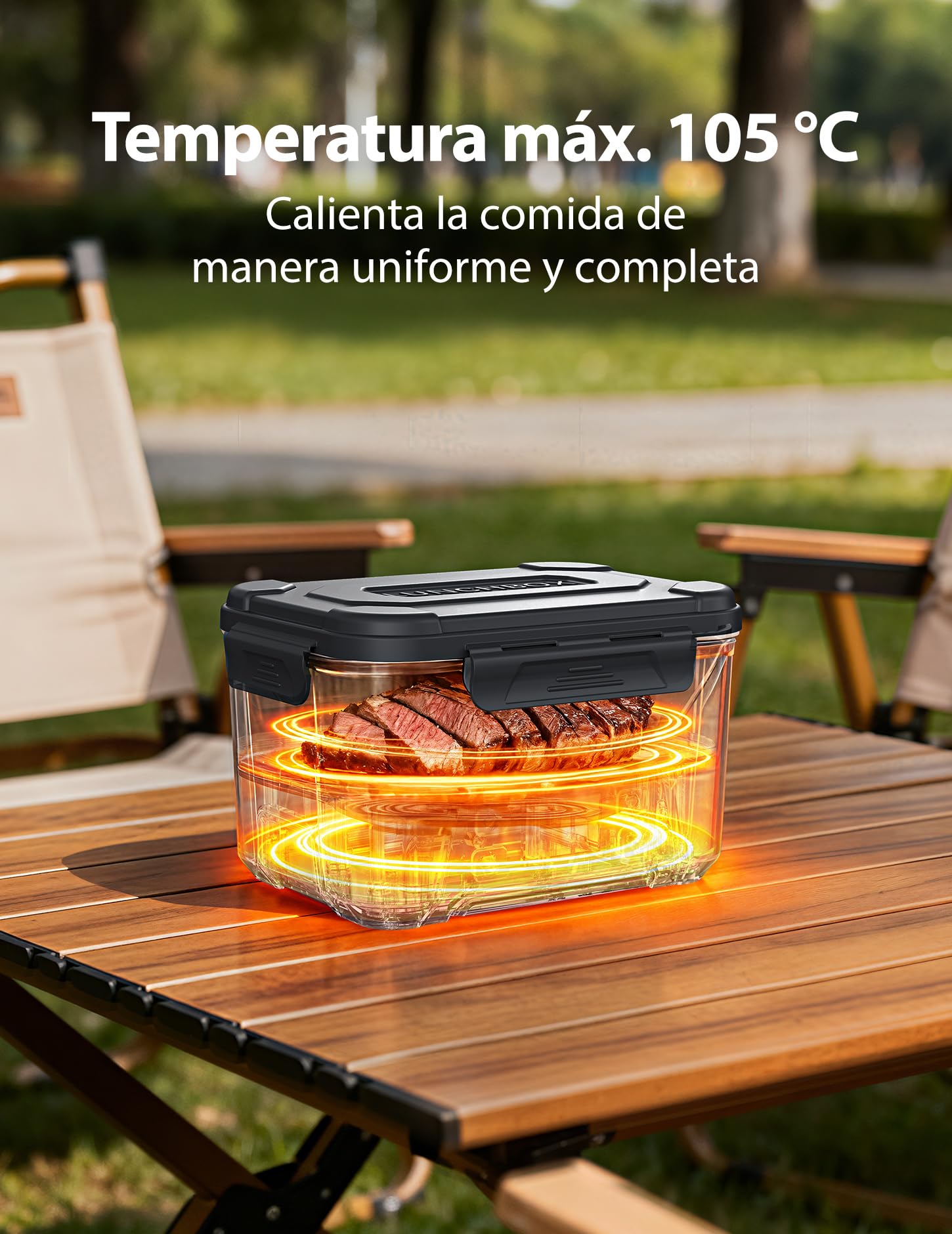 Docusvect Fiambrera Electrica con Bateria, Fiambreras Comida Trabajo con Calentamiento Programado, 1,3 L Taper Electrico para Comida con Divisores Extraíbles y Bolsa Térmica | Fiambreras Comida Trabajo con Calentamiento Programado, 1,3 L Taper Eléctrico p