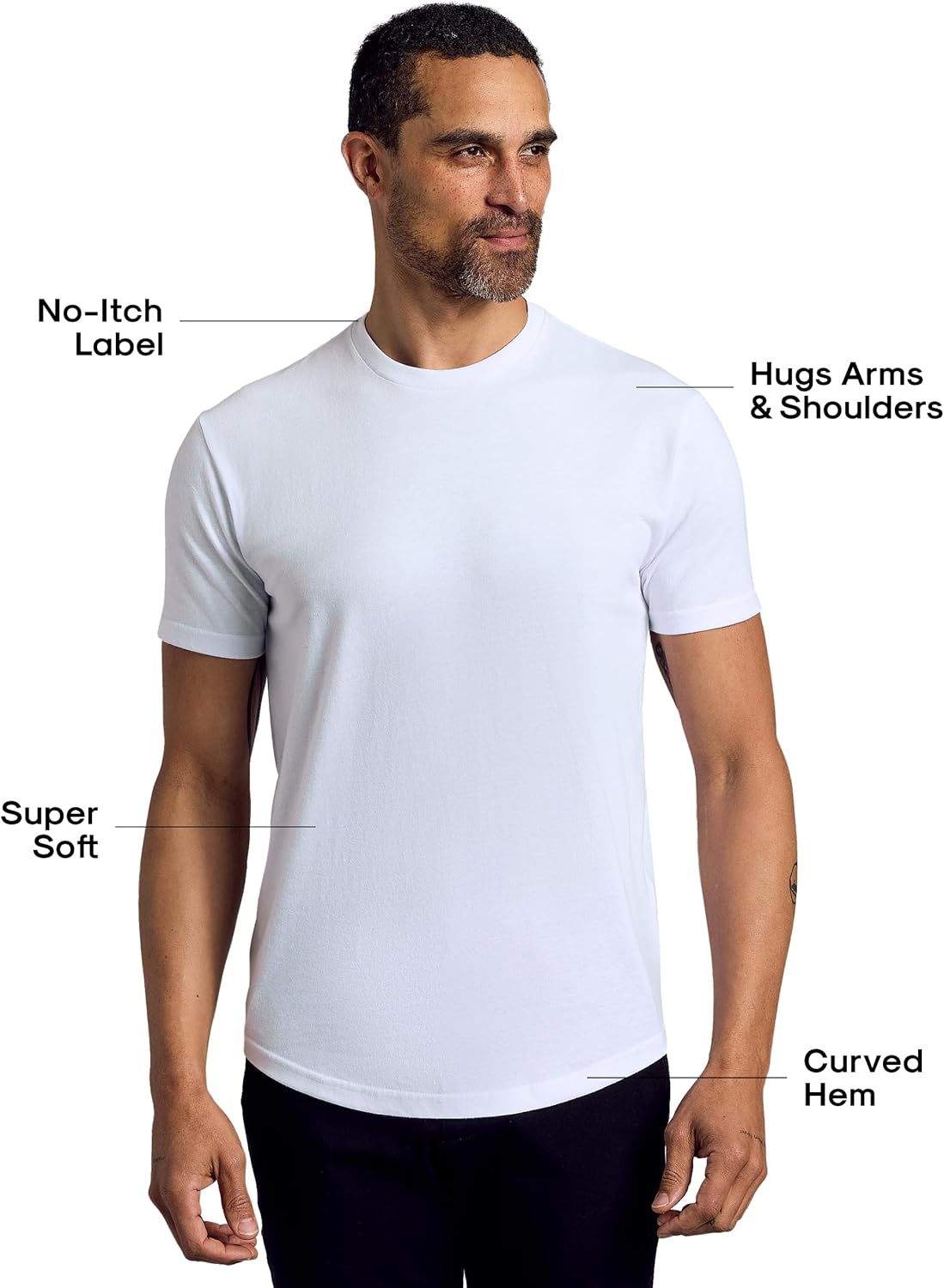 True Classic Mens T-Shirts – Curved Hem Tee Mens, Hipster Shirts for Men, Long Tail T Shirts for Man, Drop Cut Lounge/Sleep - Image 3