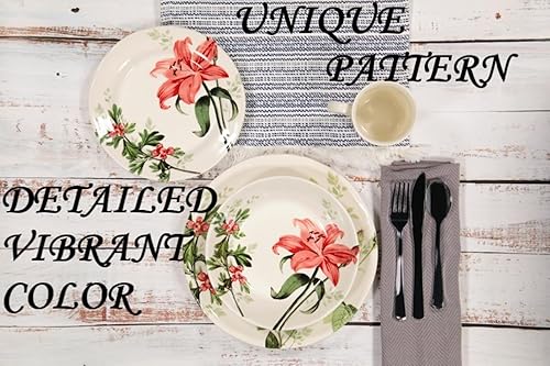 Miniatura 3 de Tudor - Juego de vajilla redonda de porcelana de alta calidad de 16 piezas, servicio para 4 personas, romero, ve 10 diseños en el interior