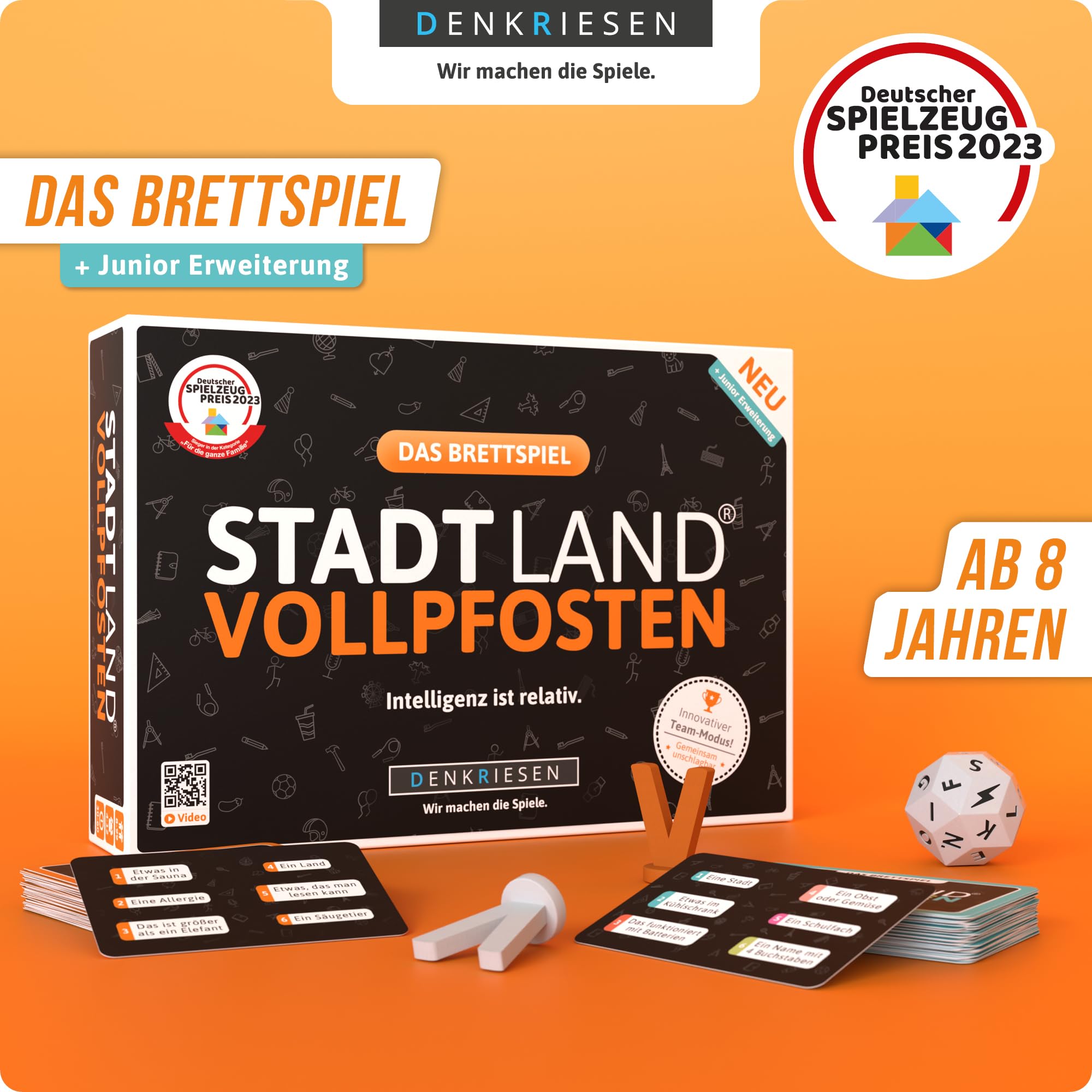 DENKRIESEN - Stadt Land Vollpfosten® The Board Game, Black, Large - Image 2