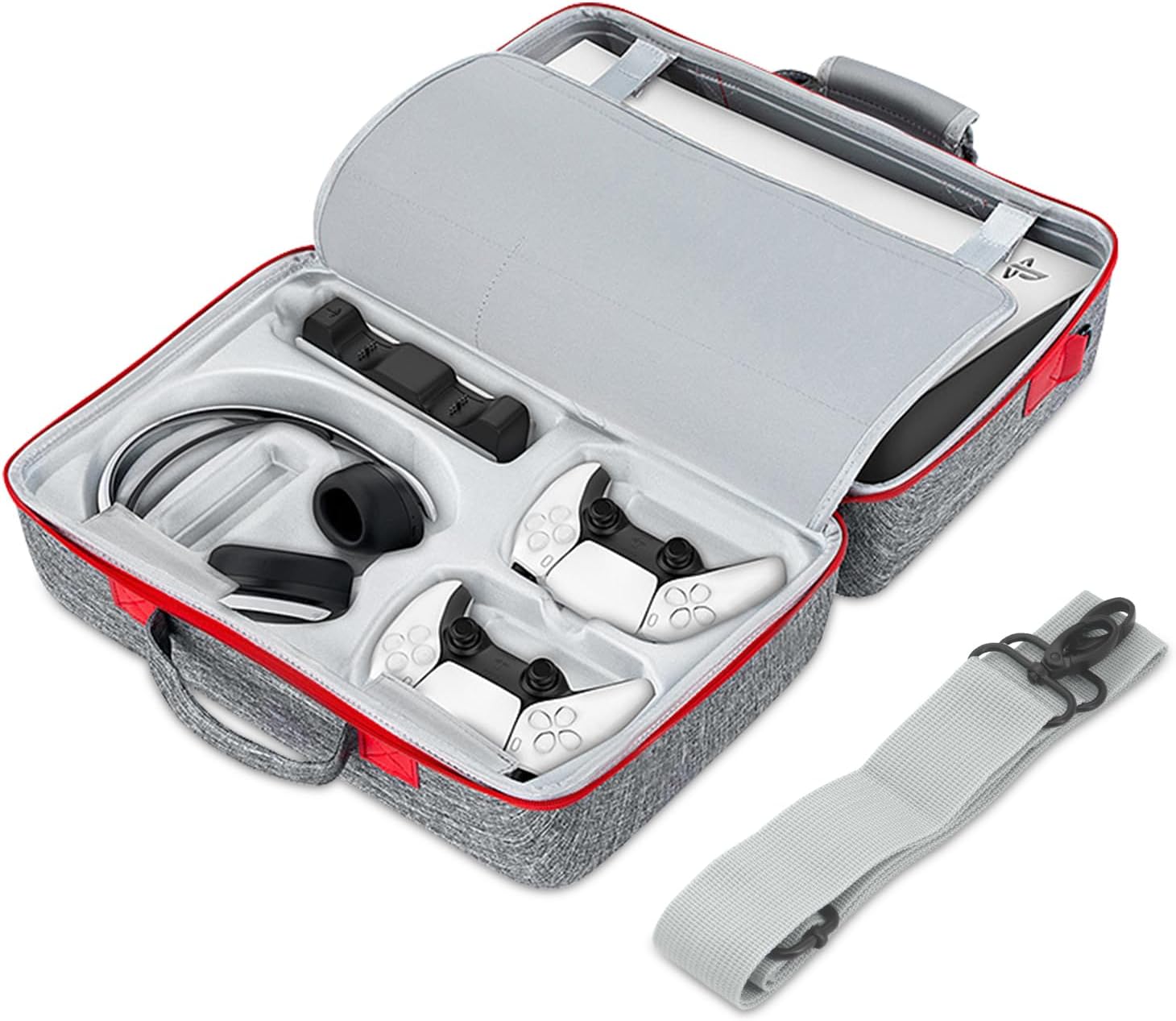 Yuhtech Travel Case for PS5 Console, Storage Bag for PS5 Controller, PS5 Console, Gaming Headset, and Gaming Accessories