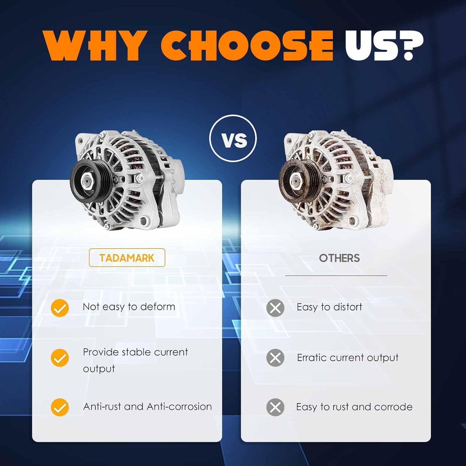 New Alternator for 1999 2000 2001 2002 2003 Chevy Tracker/Suzuki Vitara L4 2.0L 2.0, Replace for 31400-65D00, 31400-65D01, AMT0106, 400-48127, A5TA4291, 30020754, 30026055