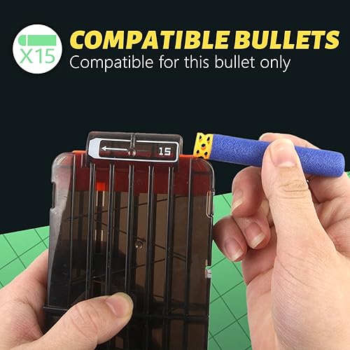 Miniatura 5 de TORMEN Paquete de 3 clips de recarga rápida clips de revistas de 15 dardos clips de bala compatibles con pistola de juguete Nerf Elite negro