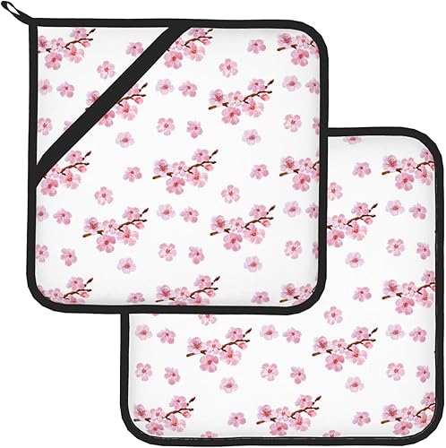 Miniatura 10 de Agarraderas bohemias para cocina, soportes retro de los años 70 con bolsillos, almohadillas calientes cuadradas para cocina, cocina, hornear, Boho