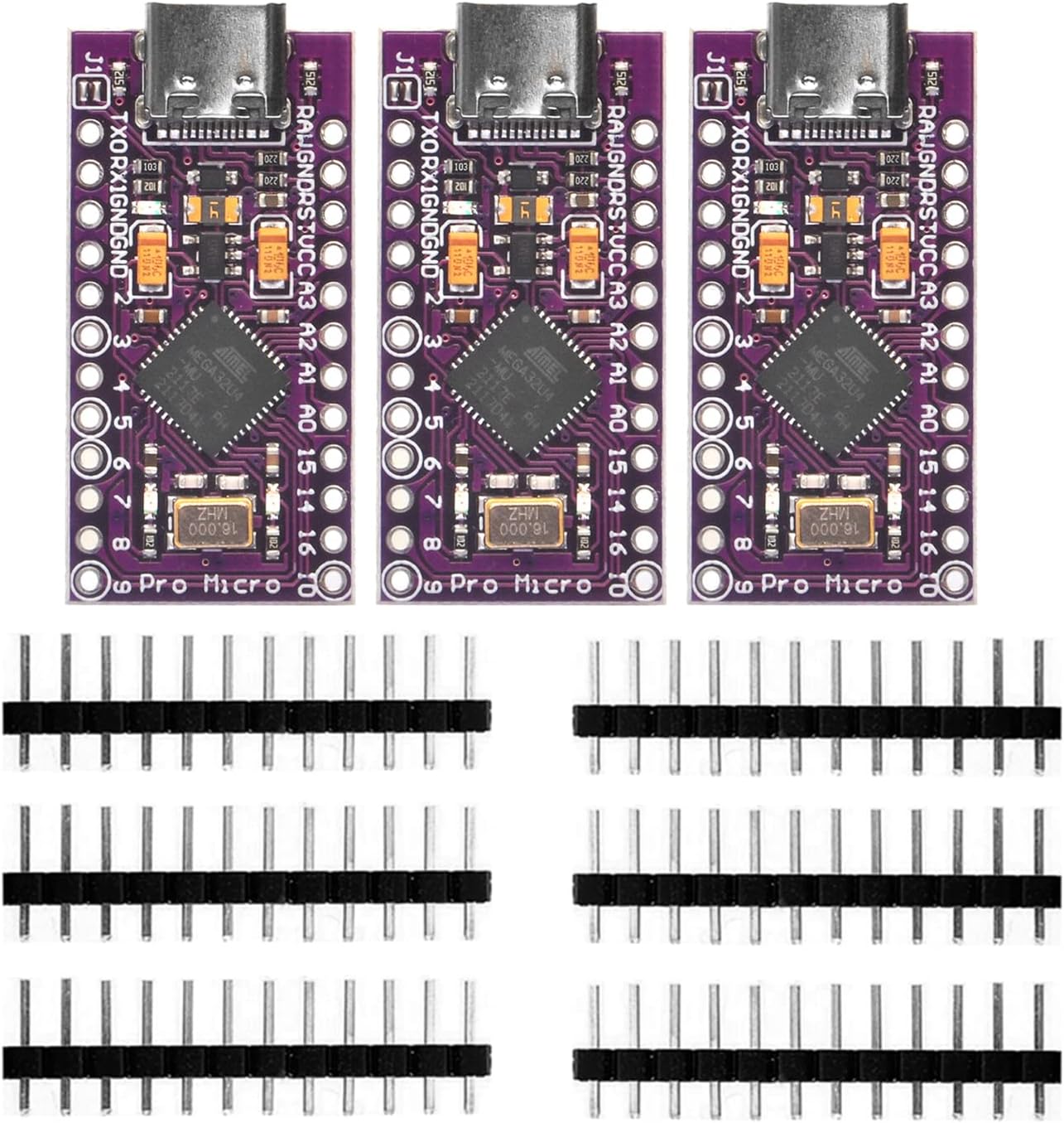 Amazon.com: OSOYOO 3pcs ProMicro Board ATmega32U4 Leonardo 5V/16MHz ...