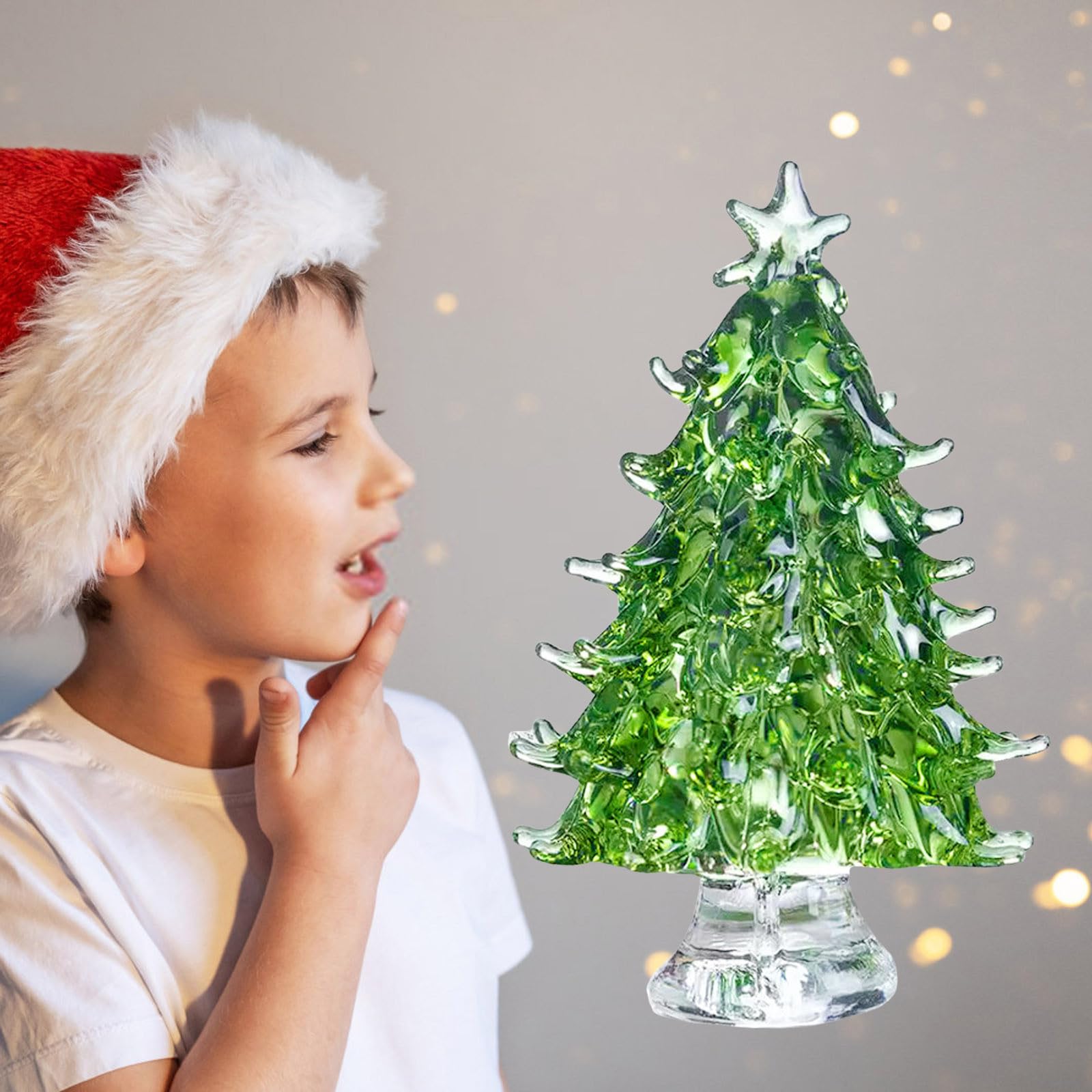 Amazon.co.jp: FRJINIE ハンドメイドステンドグラスクリスマスツリー
