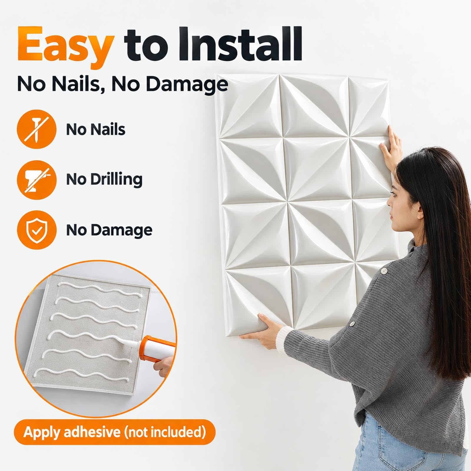 Paneles Decorativos para Pared 3D Impermeables Cobertura de 0,72 M²
