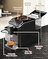 Vista 9 de Zstar Máquina de café expreso totalmente automática con espumador de leche, cafetera de café expreso profesional con molinillo, limpieza automática