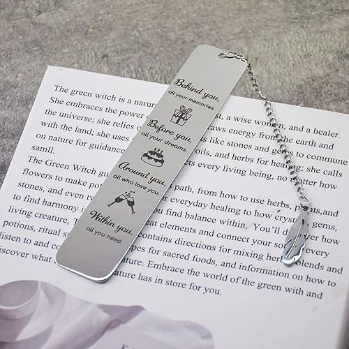 Miniatura 7 de Marcapáginas de acero inoxidable para amantes de los libros para niños, niñas, mujeres, hombres, marcadores de libros de feliz cumpleaños 16