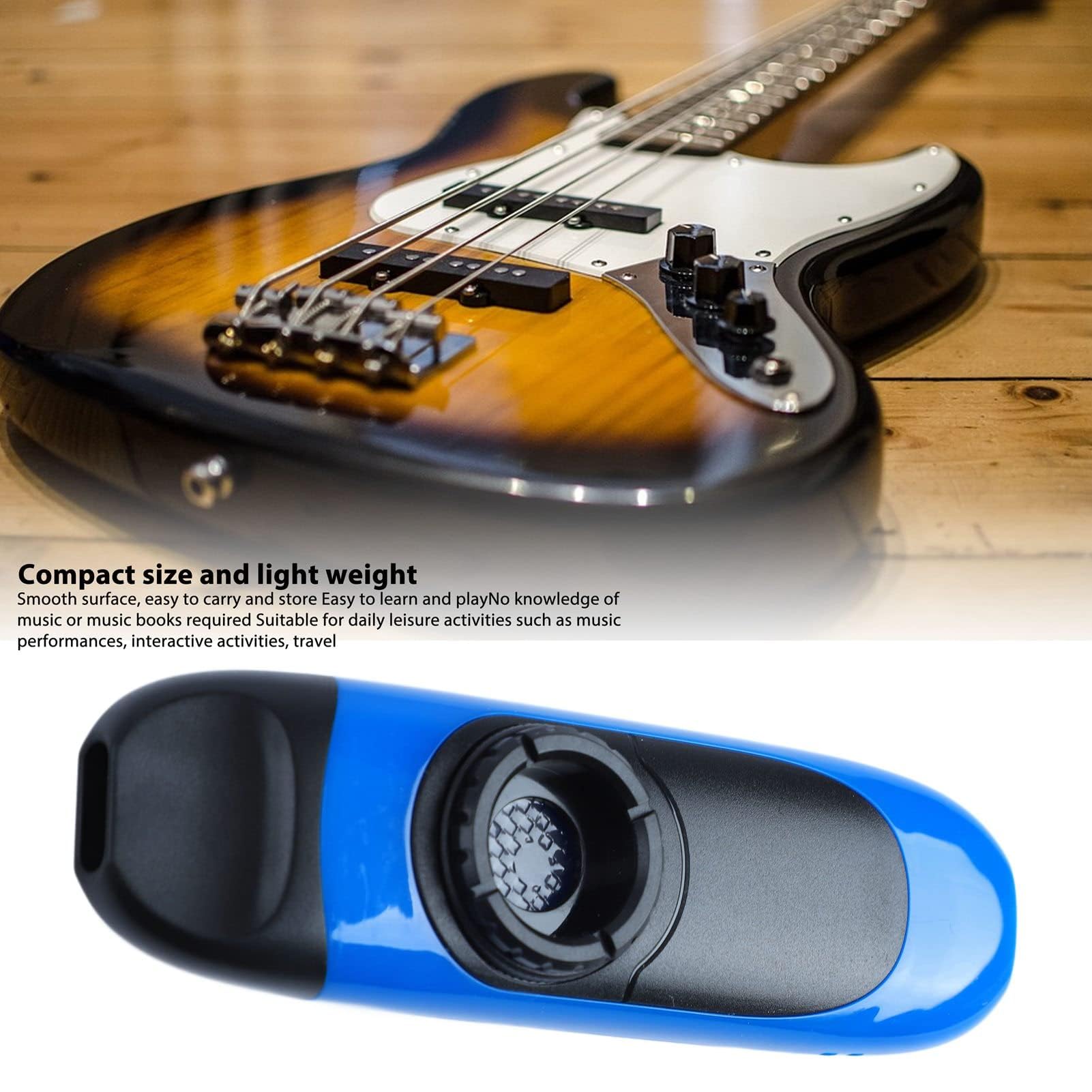 Kazoo Eléctrico de 11 Cm, Juego de Kazoo Portátil de Aleación de Aluminio y Resina Profesional con Pastilla de Membrana Grabadora para Rendimiento (Azul)