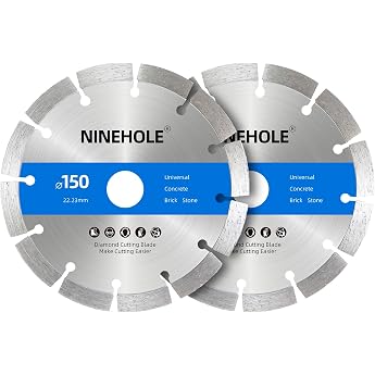 2 x Diamond Cutting Discs 150 mm Universal Cutting Disc for Concrete Granite Stone Brick Masonry Building Materials Diamond Cutting Disc with High Cutting Performance