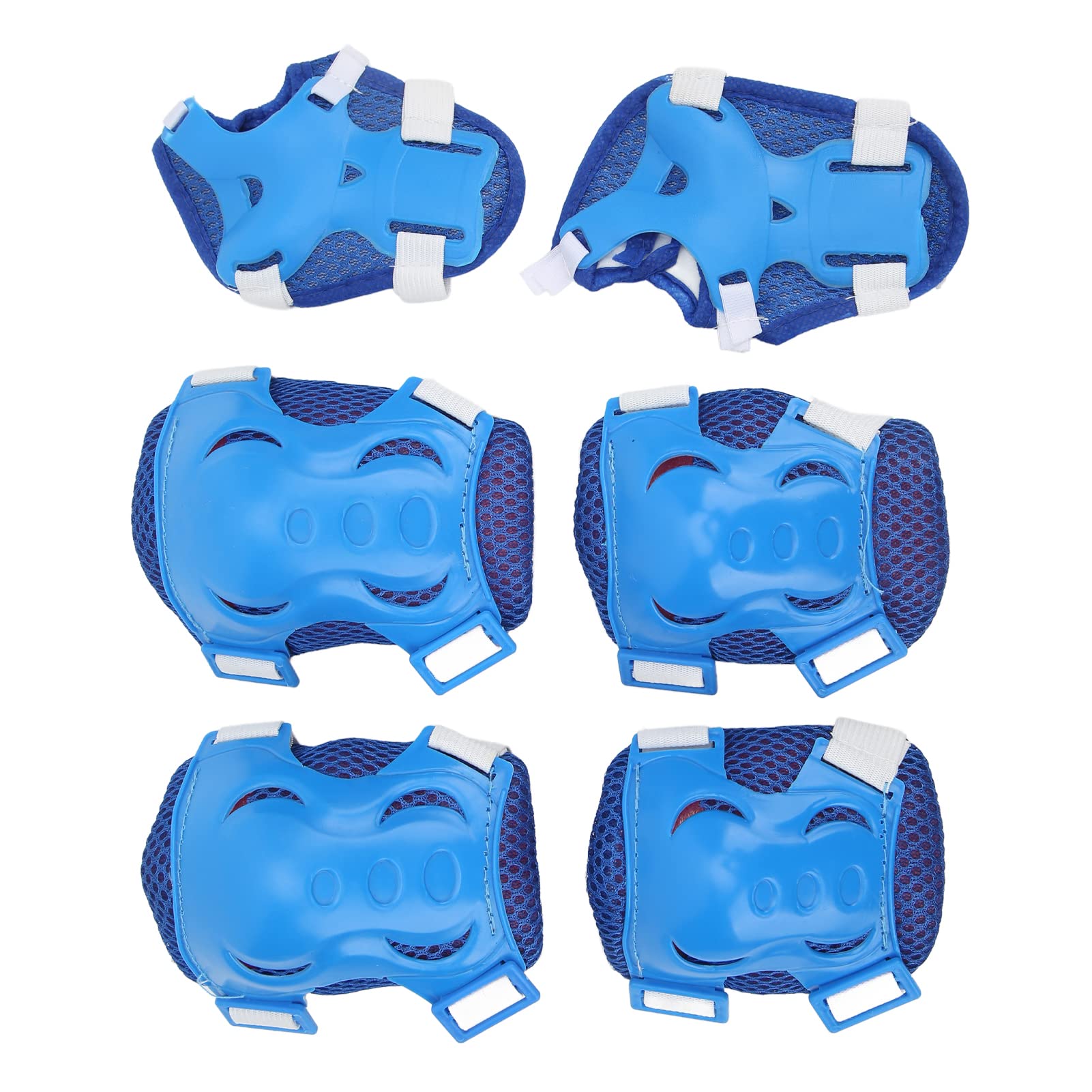 OEBUAFI Roller Skating Protective Gear Durable Knee Elbow Palm Guards for Kids, Adjustable Safety Kit for Ice Skating, Roller , Skateboarding and Cycling 6-18 Years Old (Blue)