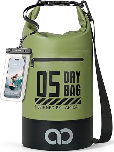 Lamicall Bolsa seca pequeña, bolsa impermeable  duradera y flotante 5L10L20L30L40L Bolsa a prueba de agua con bolsa impermeable para teléfono,