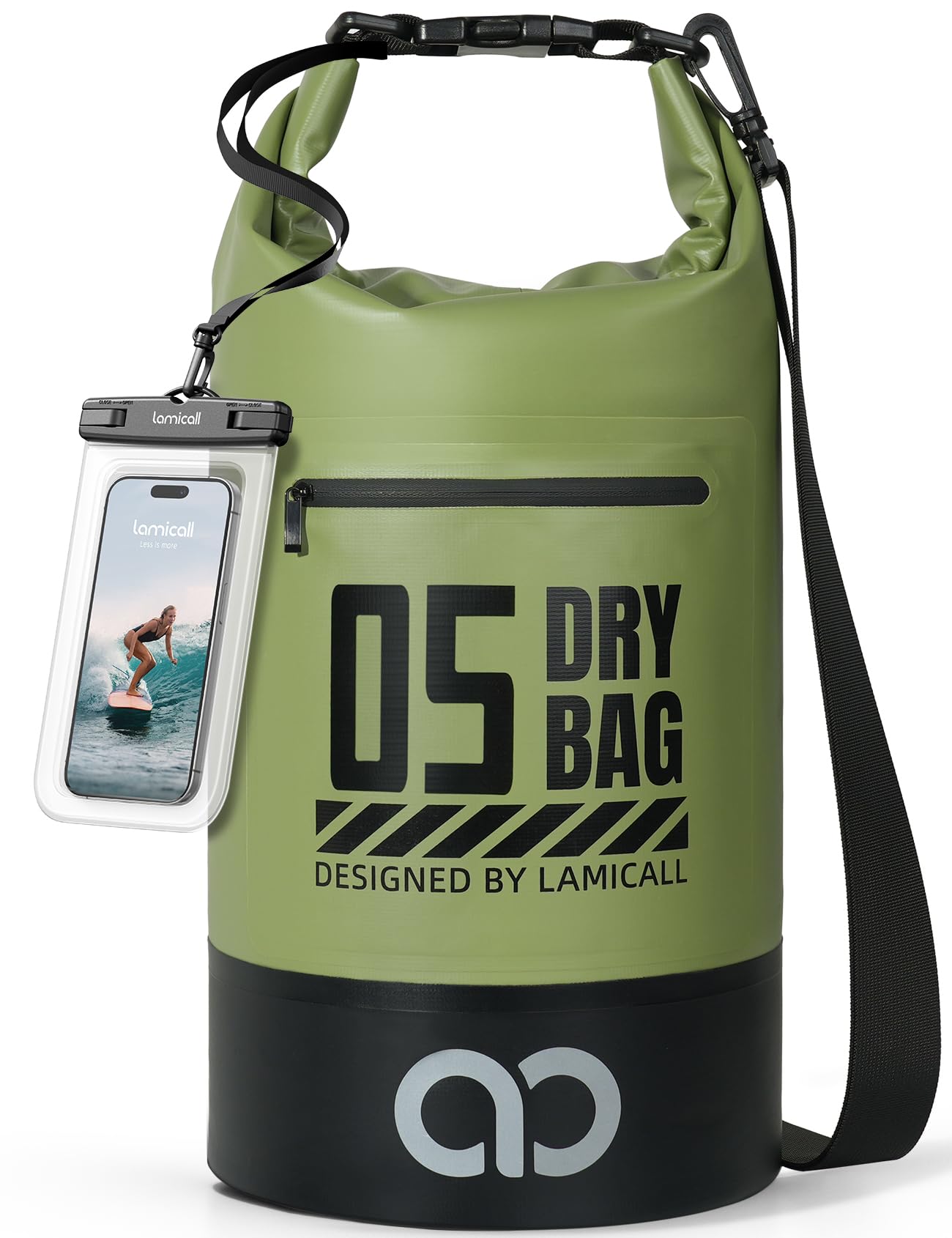 Lamicall Small Dry Bag, Waterproof Bag - [Durable & Floating] 5L/10L/20L/30L/40L Water Proof Bag with Waterproof Phone Pouch, Keeps Gear Dry Sack for